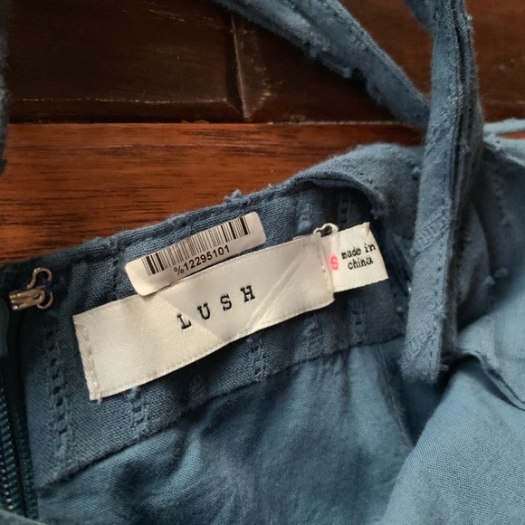 Lush Denim Cross Back Romper - Picture 4 of 7